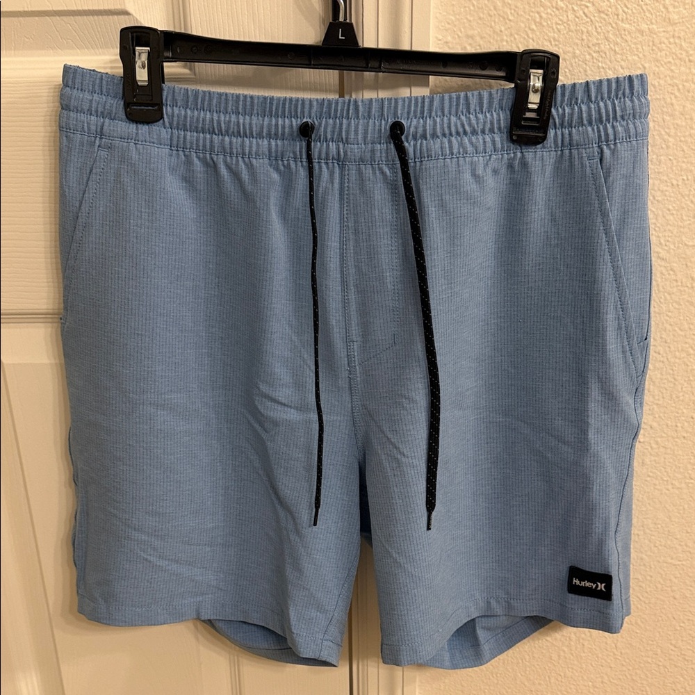 Hurley Light Blue Athletic Drawstring Shorts